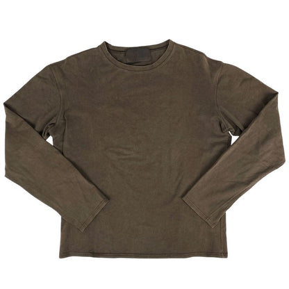 Prada Crew Neck Long Sleeve T-Shirt Cut and Sewn Men's Tops Cut and Sewn Cotton