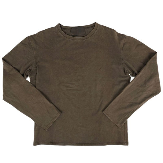 Prada Crew Neck Long Sleeve T-Shirt Cut and Sewn Men's Tops Cut and Sewn Cotton