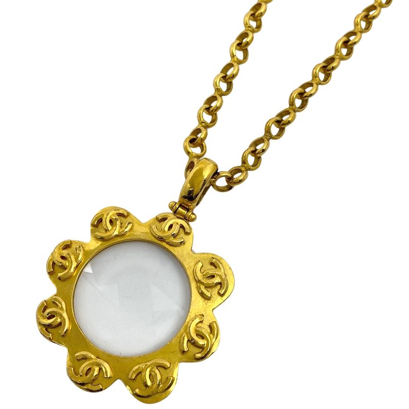 Chanel Coco Mark Loupe Necklace Long Necklace GP Gold Ladies