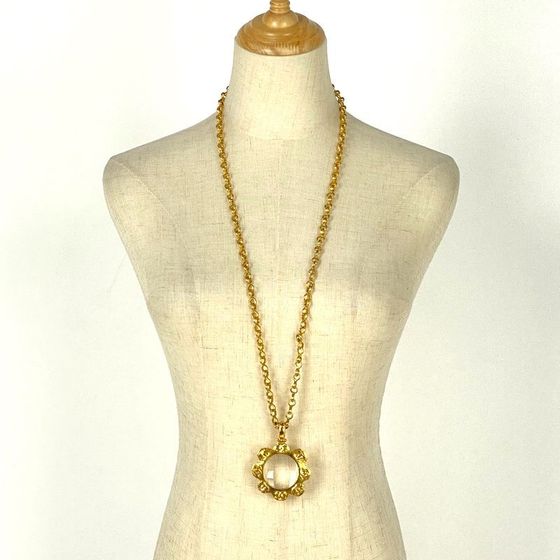 Chanel Coco Mark Loupe Necklace Long Necklace GP Gold Ladies