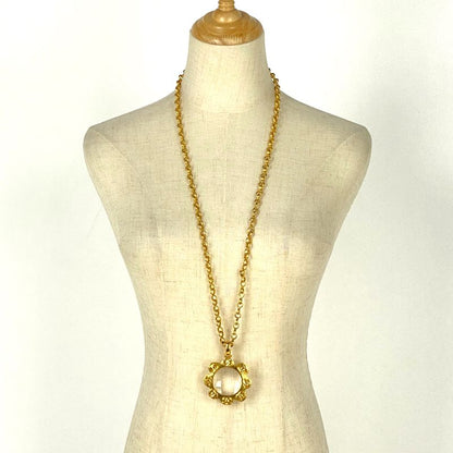 Chanel Coco Mark Loupe Necklace Long Necklace GP Gold Ladies