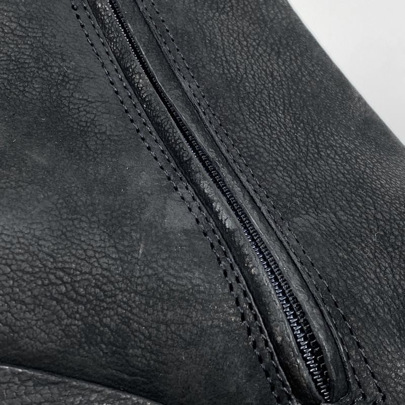 Prada Logo Zip Up Short Boots Sport Line Wedge Sole Shoes Boots Leather Black