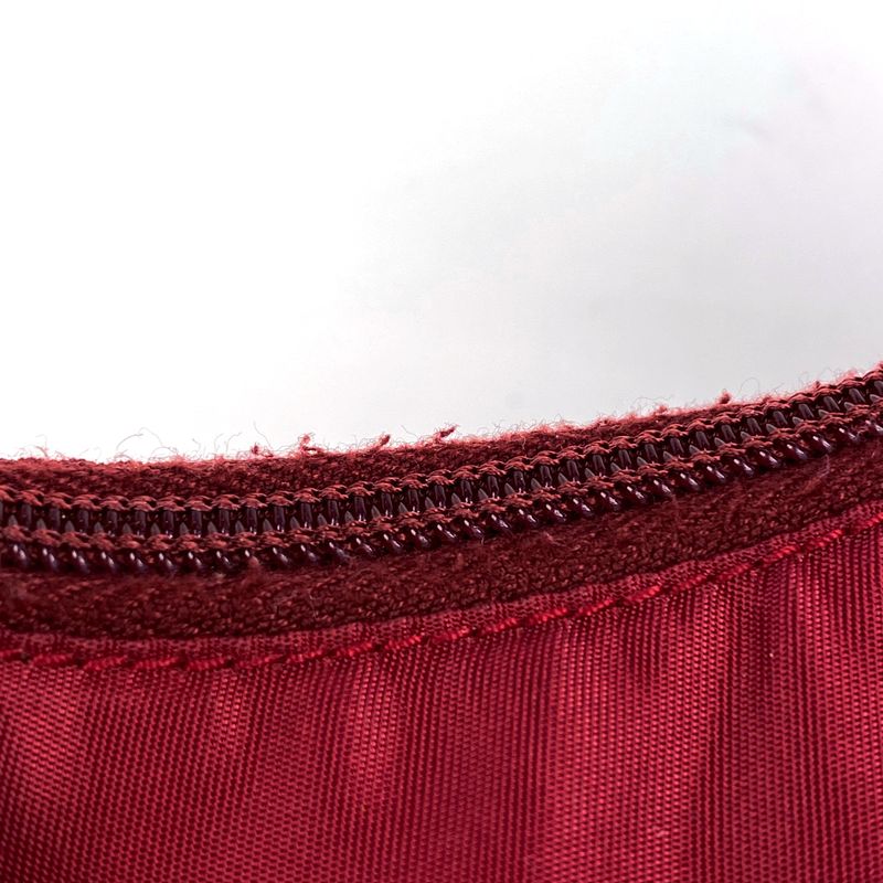 Prada Logo Plate Handbag Pouch Shoulder Bag Handbag Nylon Red Women