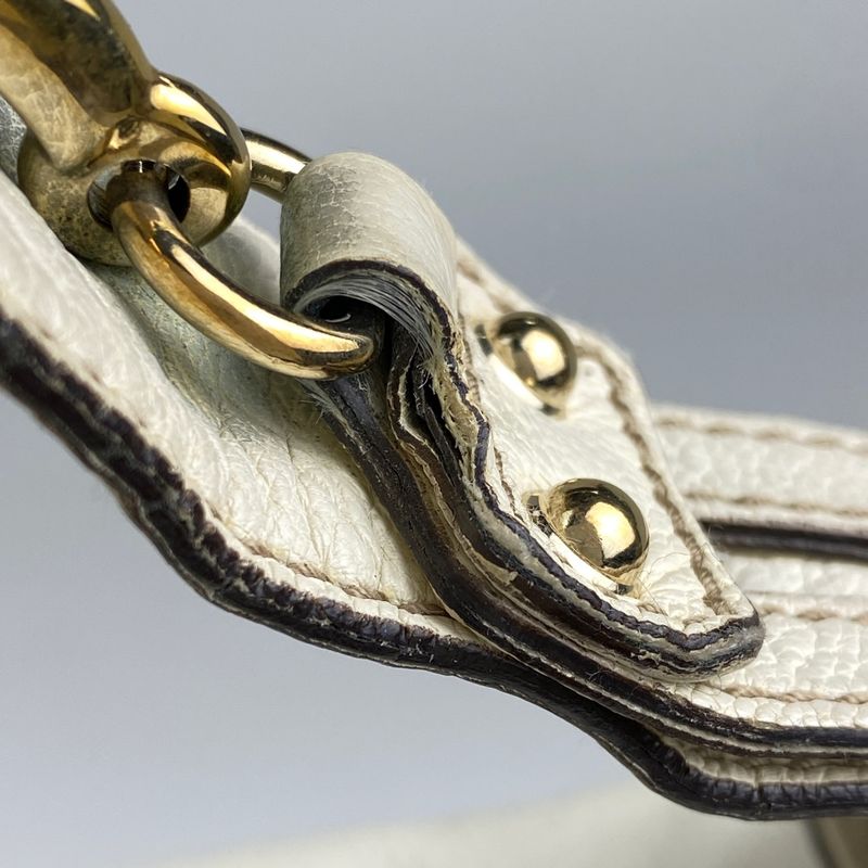 Gucci Horsebit Shoulder Bag Handbag Shoulder Bag Leather Ivory 170014 Women