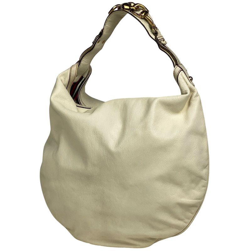Gucci Horsebit Shoulder Bag Handbag Shoulder Bag Leather Ivory 170014 Women