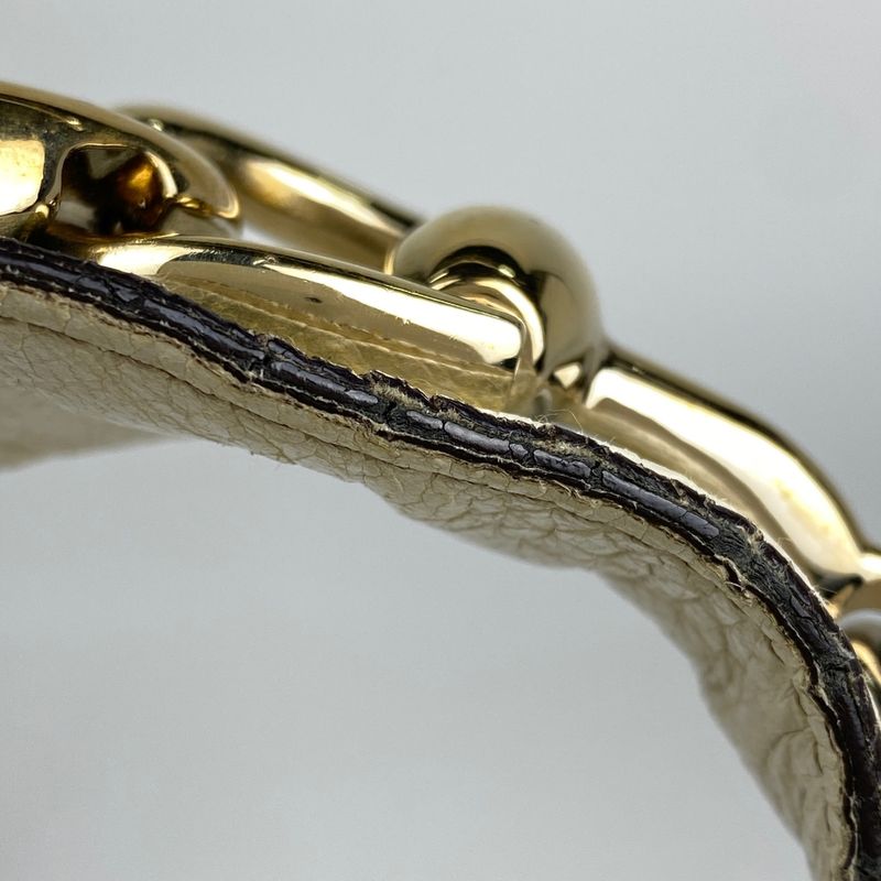 Gucci Horsebit Shoulder Bag Handbag Shoulder Bag Leather Ivory 170014 Women