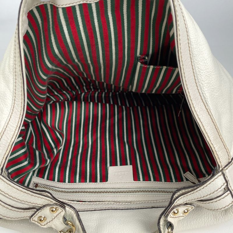 Gucci Horsebit Shoulder Bag Handbag Shoulder Bag Leather Ivory 170014 Women