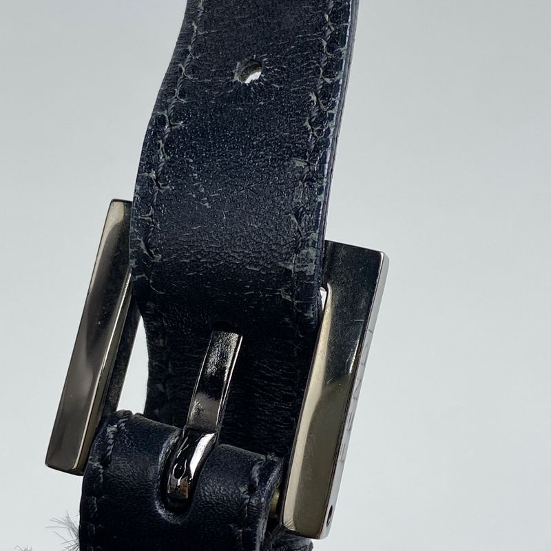 Fendi Zucchino Pattern Shoulder Bag Mamma Bucket One Shoulder Bag Canvas Black