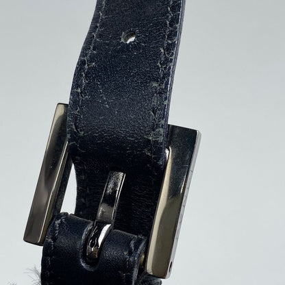 Fendi Zucchino Pattern Shoulder Bag Mamma Bucket One Shoulder Bag Canvas Black