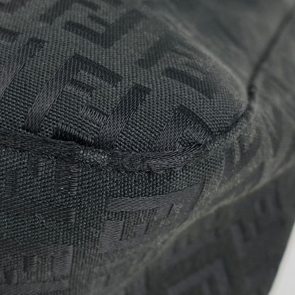 Fendi Zucchino Pattern Shoulder Bag Mamma Bucket One Shoulder Bag Canvas Black