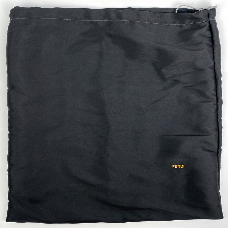 Fendi Zucchino Pattern Shoulder Bag Mamma Bucket One Shoulder Bag Canvas Black