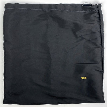 Fendi Zucchino Pattern Shoulder Bag Mamma Bucket One Shoulder Bag Canvas Black