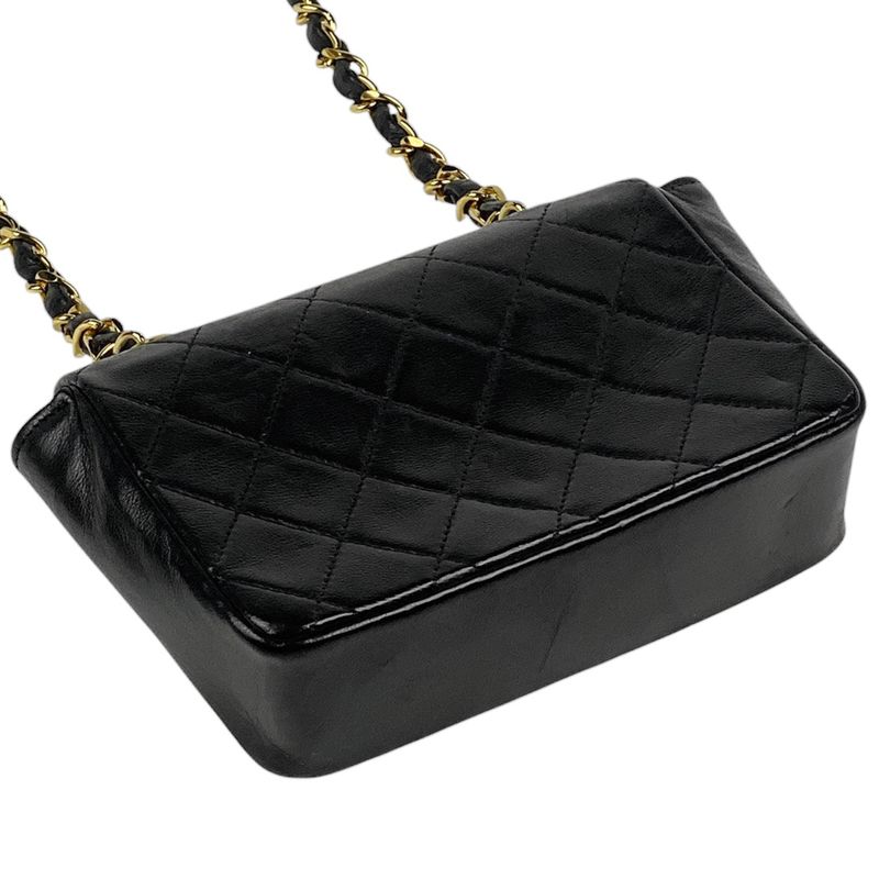 Chanel Coco Mark Chain Shoulder Bag Mini Matelasse Shoulder Bag Leather Black