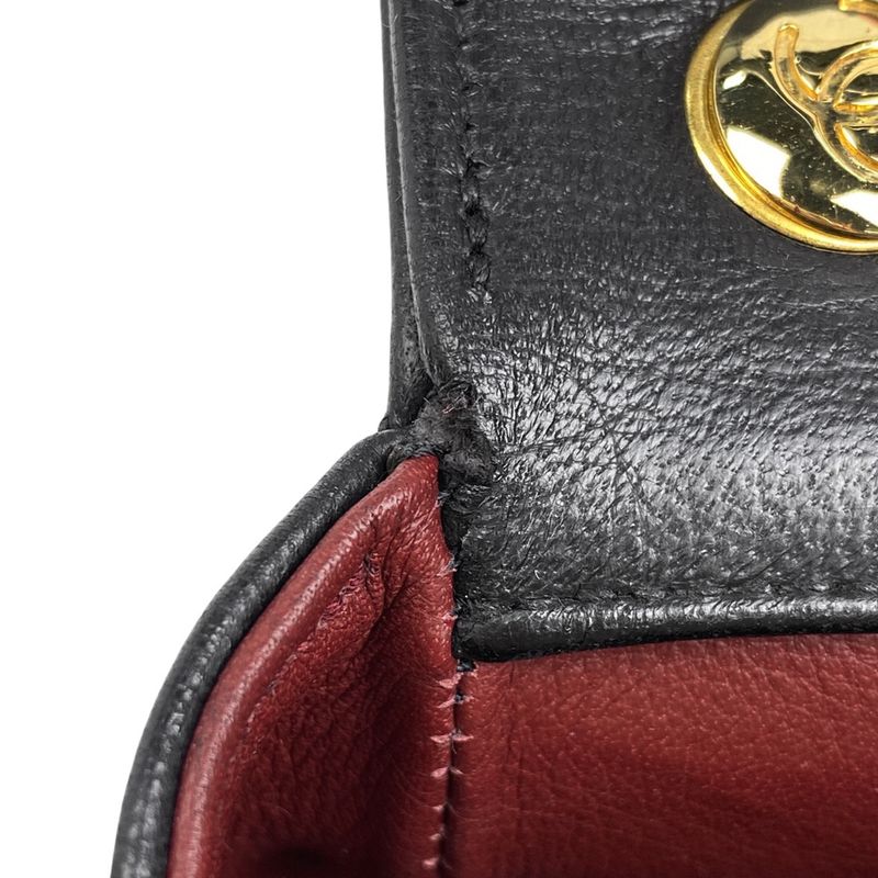 Chanel Coco Mark Chain Shoulder Bag Mini Matelasse Shoulder Bag Leather Black