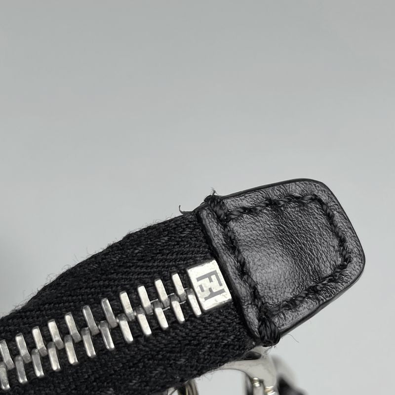 Fendi Zucca Pattern Shoulder Bag 2way Clutch Bag Shoulder Bag Leather Black