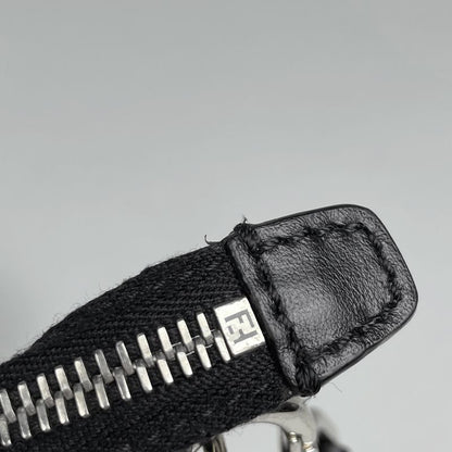 Fendi Zucca Pattern Shoulder Bag 2way Clutch Bag Shoulder Bag Leather Black