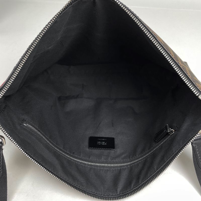 Fendi Zucca Pattern Shoulder Bag 2way Clutch Bag Shoulder Bag Leather Black