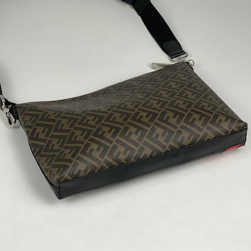 Fendi Zucca Pattern Shoulder Bag 2way Clutch Bag Shoulder Bag Leather Black