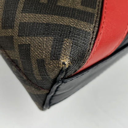 Fendi Zucca Pattern Shoulder Bag 2way Clutch Bag Shoulder Bag Leather Black