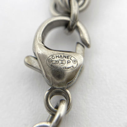 Chanel Coco Mark Faux Pearl Necklace Flower Star Rhinestone Necklace Silver