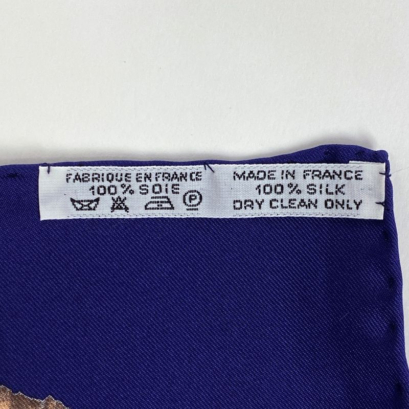 Hermes Carré 90 Feria de Sevilla Seville Holiday Scarf Silk Navy Ladies