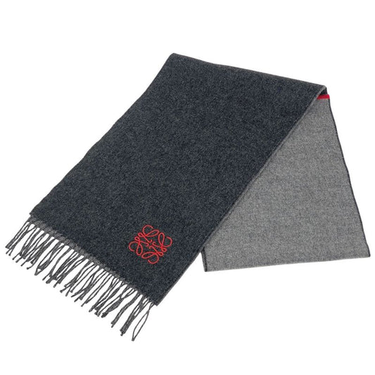 Loewe Anagram Scarf Bicolor Scarf Wool Cashmere Gray Women