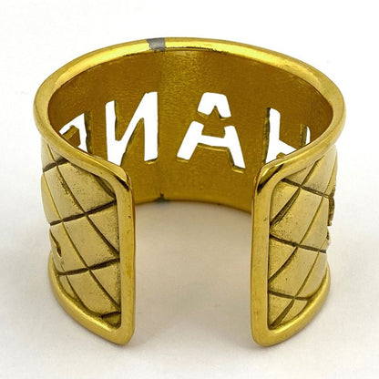 Chanel Logo Bangle Matelasse Bangle GP Gold Ladies