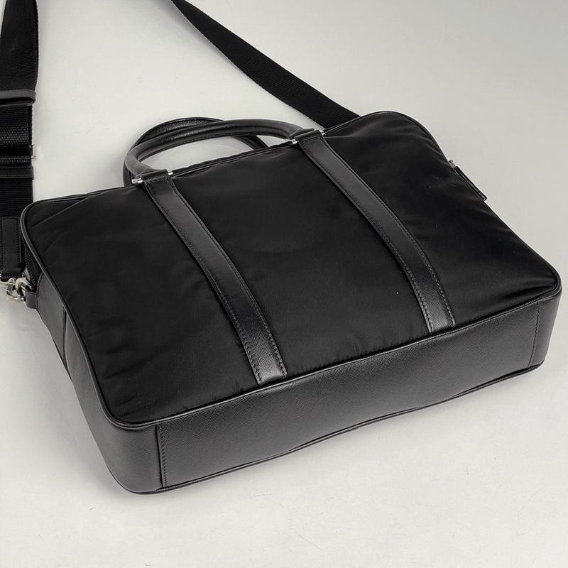 Prada Logo Plate Business Bag Briefcase 2way Shoulder Bag Business Bag Nylon