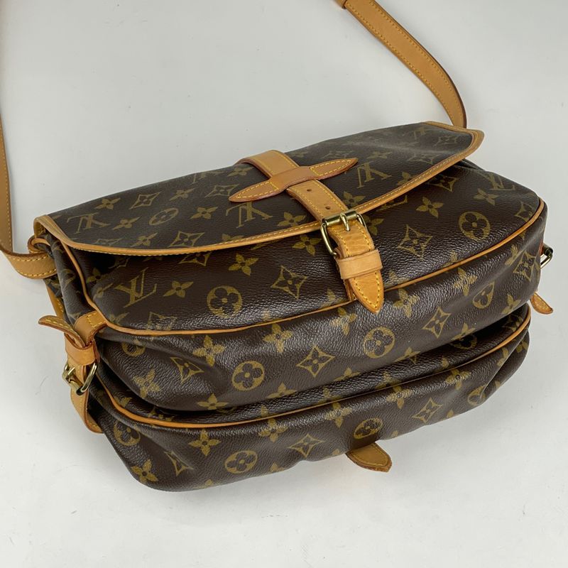 Louis Vuitton Saumur 30 Crossbody Shoulder Bag Monogram Brown M42256 Women