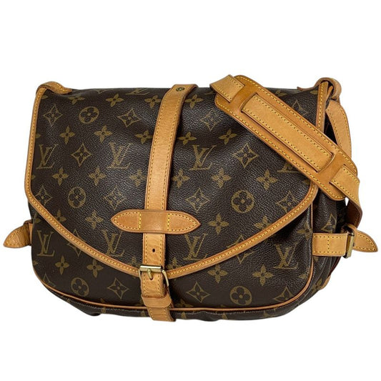 Louis Vuitton Saumur 30 Crossbody Shoulder Bag Monogram Brown M42256 Women