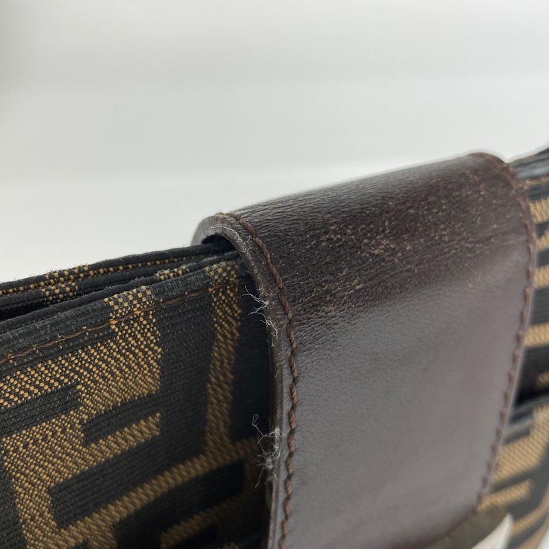 Fendi Zucca Pattern Shoulder Bag One Shoulder Bag Canvas Brown Women