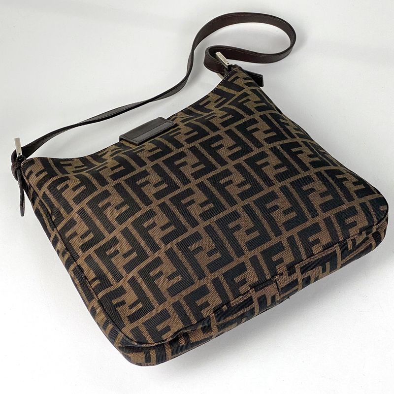 Fendi Zucca Pattern Shoulder Bag One Shoulder Bag Canvas Brown Women