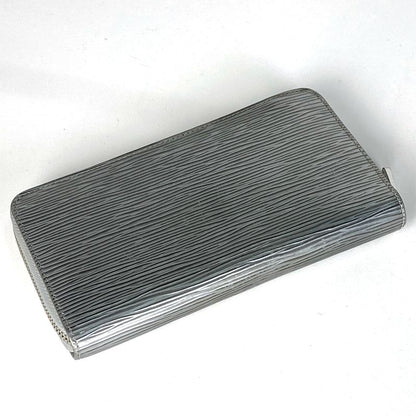 Louis Vuitton Zippy Wallet LV Knight Metallic Long Wallet Epi Silver M82794