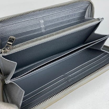 Louis Vuitton Zippy Wallet LV Knight Metallic Long Wallet Epi Silver M82794
