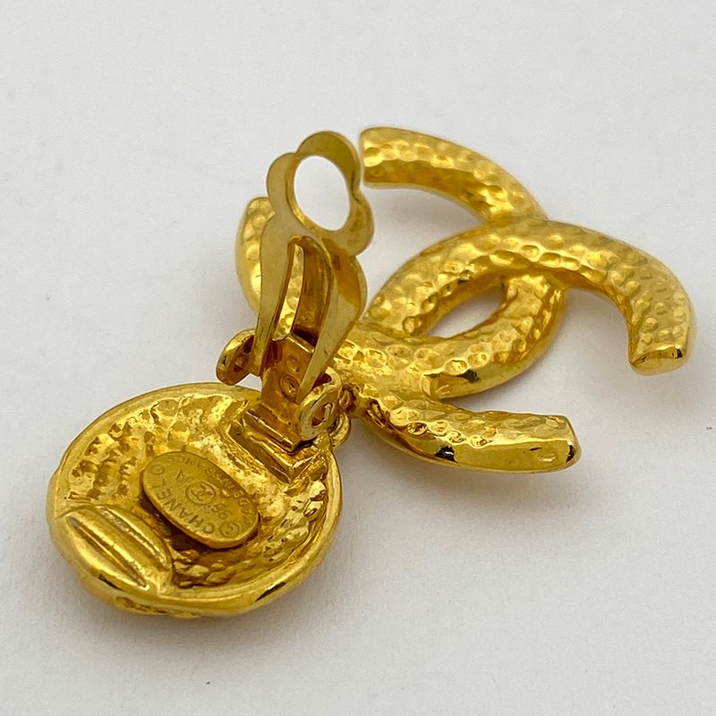 Chanel Coco Mark Earrings Swing Earrings GP Gold Ladies