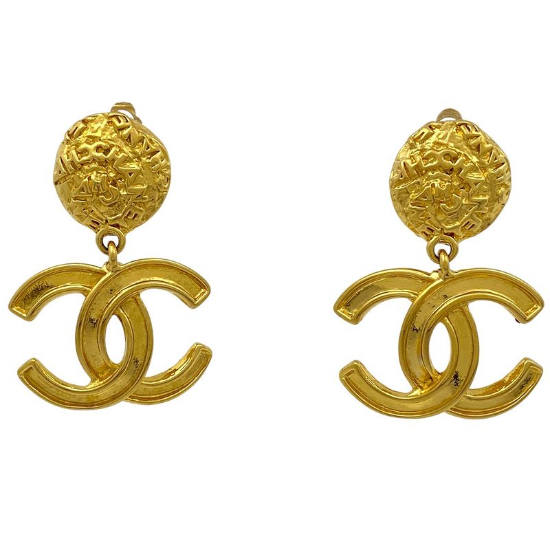 Chanel Coco Mark Earrings Swing Earrings GP Gold Ladies