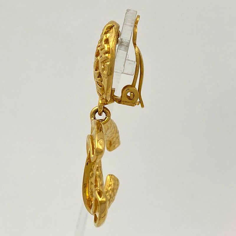 Chanel Coco Mark Earrings Swing Earrings GP Gold Ladies