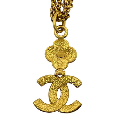 Chanel Coco Mark Chain Necklace Long Double Necklace Gold Ladies