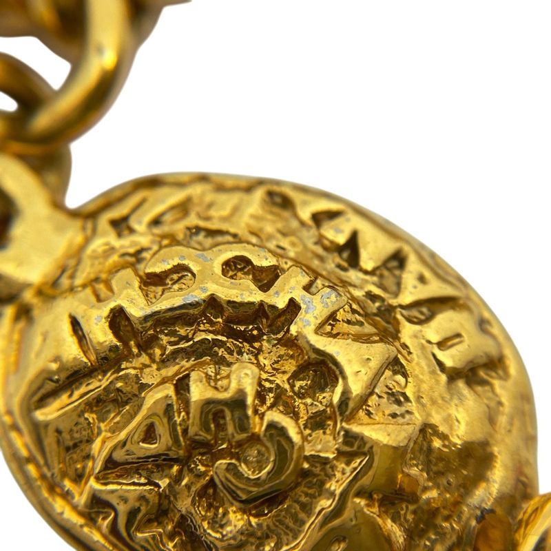 Chanel Coco Mark Chain Necklace Long Double Necklace Gold Ladies