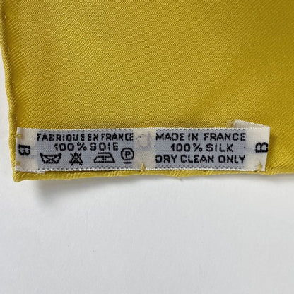 Hermes Carré 90 Neige D'antan Last Year's Snow Scarf Silk Yellow Multicolor