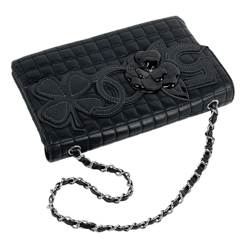 Chanel Chocobar Chain Shoulder Bag No.5 Camellia Coco Mark Shoulder Bag Leather