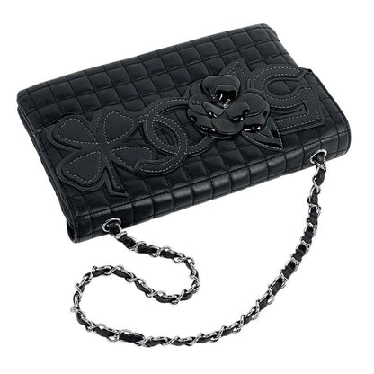 Chanel Chocobar Chain Shoulder Bag No.5 Camellia Coco Mark Shoulder Bag Leather