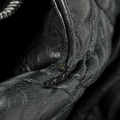 Chanel Coco Mark Chain Tote Shoulder Bag Tote Leather Black Women