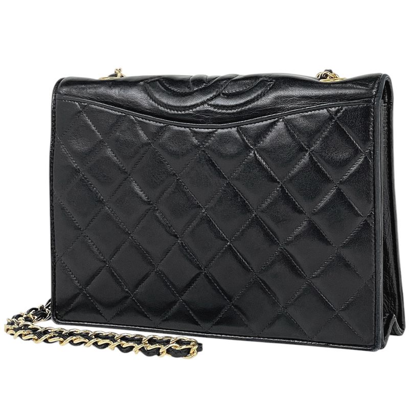 Chanel Coco Mark Chain Shoulder Bag Matelasse Shoulder Bag Black Women