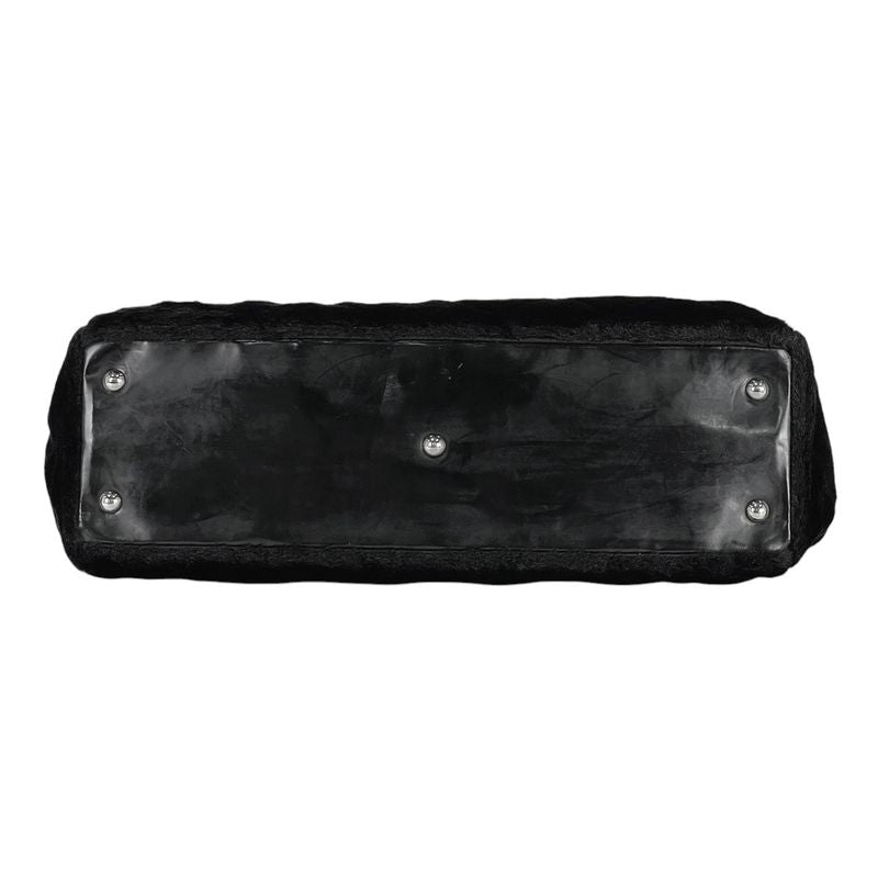 Chanel Coco Mark Chain Tote Bag Camellia Shoulder Bag Tote Bag Fur Black Women