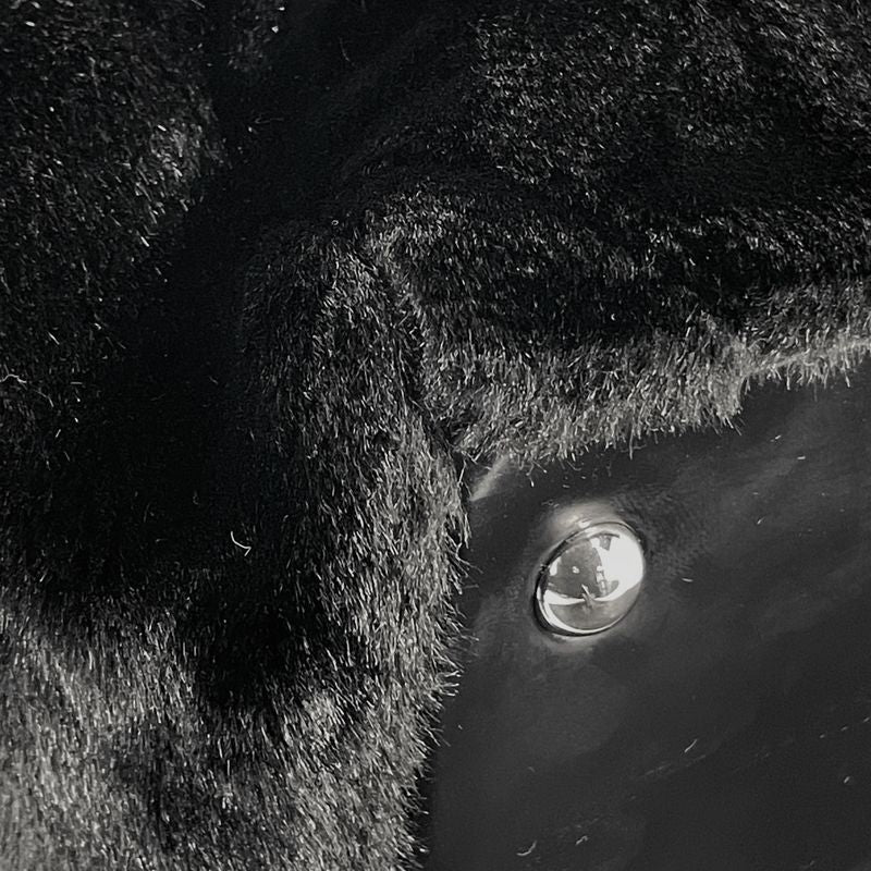 Chanel Coco Mark Chain Tote Bag Camellia Shoulder Bag Tote Bag Fur Black Women