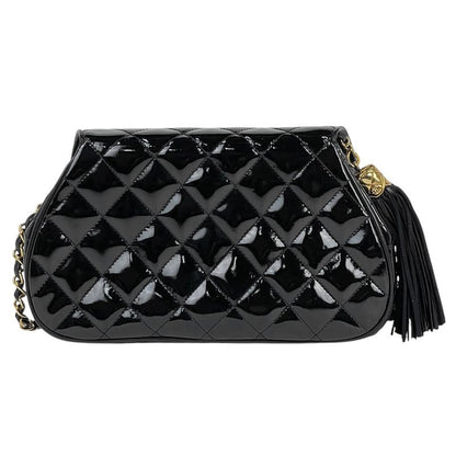 Chanel Coco Mark Fringe Chain Shoulder Bag Tassel Matelasse Enamel Shoulder Bag