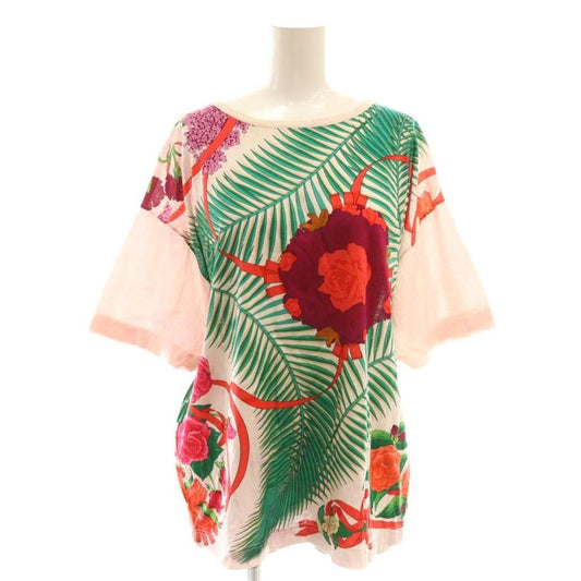 Hermes Vintage T-Shirt All Over Floral Pattern M Pink Multicolor AQ - OS - Gy53