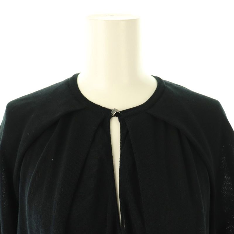 Fendi Knit Dress Long Short Sleeves 38 Black Hk - Gy57