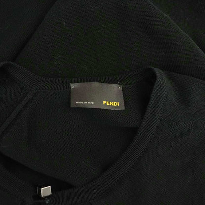 Fendi Knit Dress Long Short Sleeves 38 Black Hk - Gy57